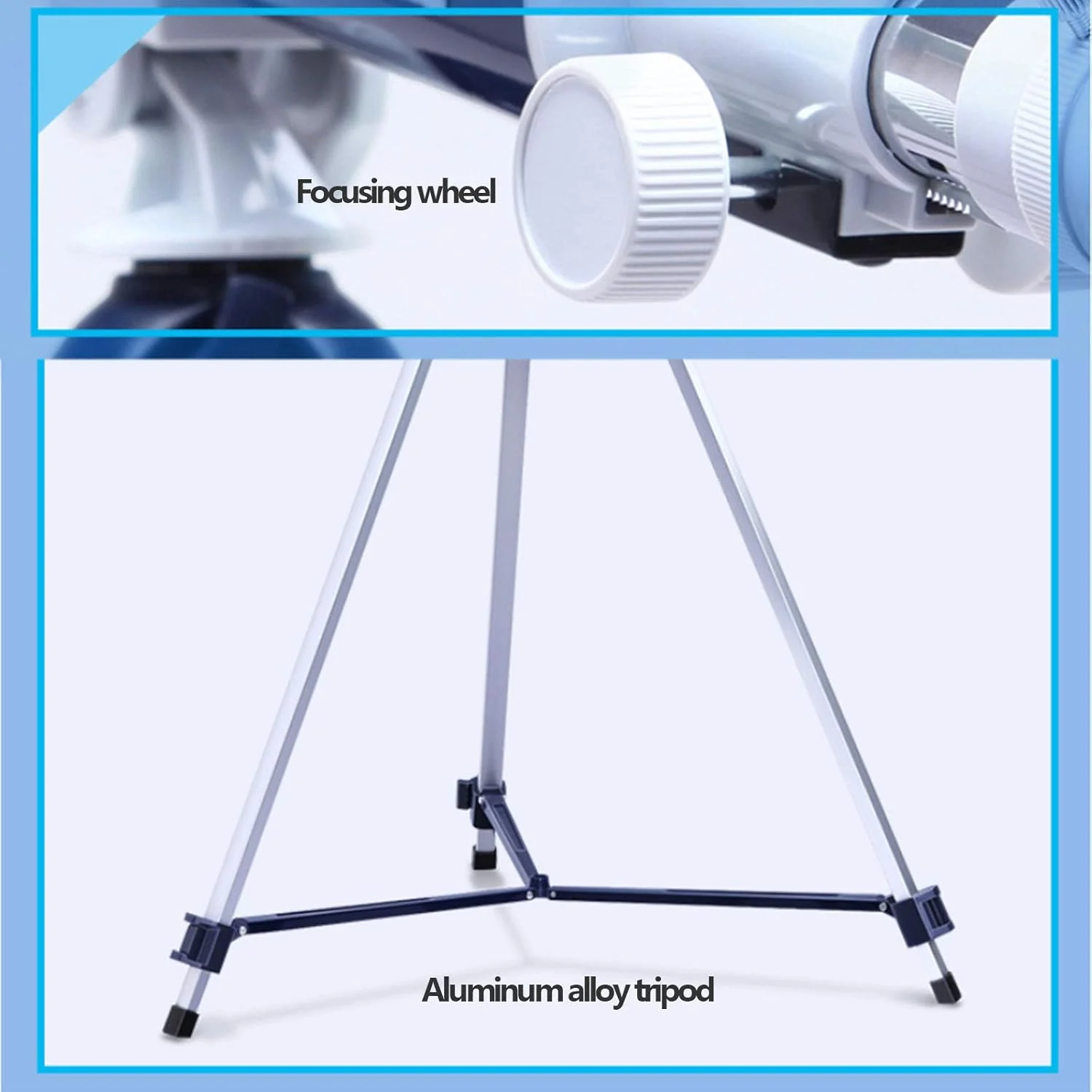 تلسکوپ نجومی منکسوری 30x-150x تلسکوپ فضایی منوچشمی با آینه سمت الراس 90 درجه و آینه یاب 5x24 و سه پایه تلسکوپی آلیاژ آلومینیوم