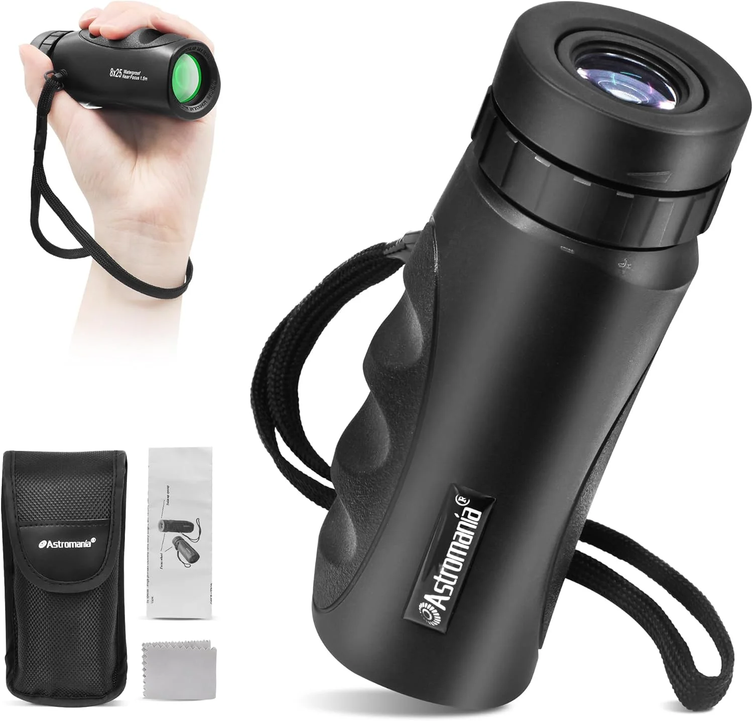 تک چشمی فشرده ضد آب 8x25 ارتقا یافته Astromania، اندازه کوچکتر حمل آسان تر برای تماشای پرندگان، شکار، کمپینگ، پیاده روی، بازی های ورزشی و کنسرت ها