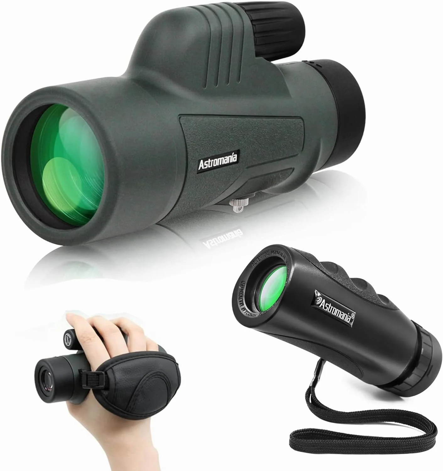 تک چشمی فشرده ضد آب 10x25 ارتقا یافته آسترومانیا - همراه با تک چشمی منشوری 8X42 BAK4 با قدرت بالا