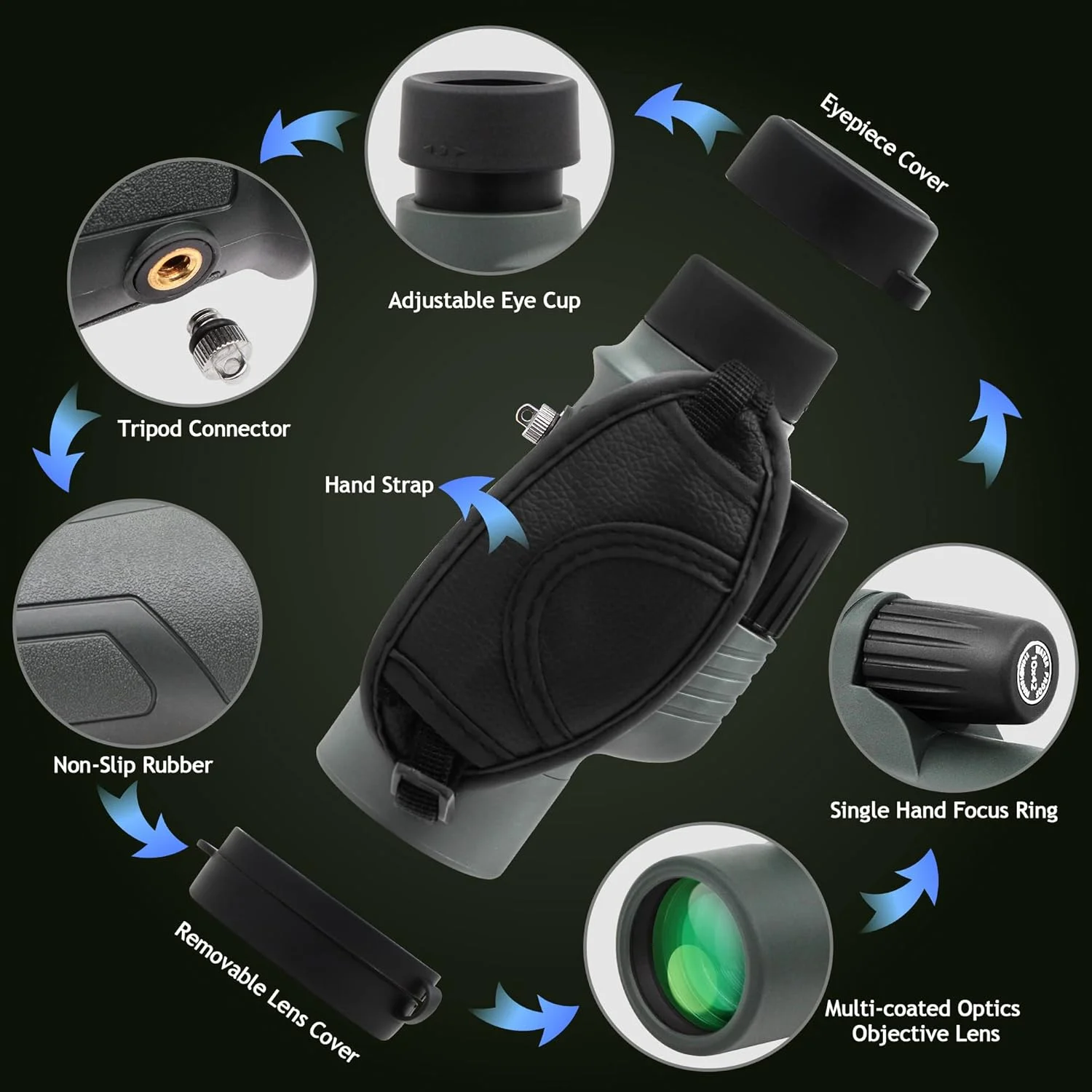 تلسکوپ تک چشمی فشرده ضد آب 8x25 ارتقا یافته Astromania - همراه با تک چشمی منشوری قدرتمند 10X42 BAK4 تلسکوپ تک چشمی فشرده ضد آب 8x25 ارتقا یافته Astromania - همراه با تک چشمی منشوری قدرتمند 10X42 BAK4