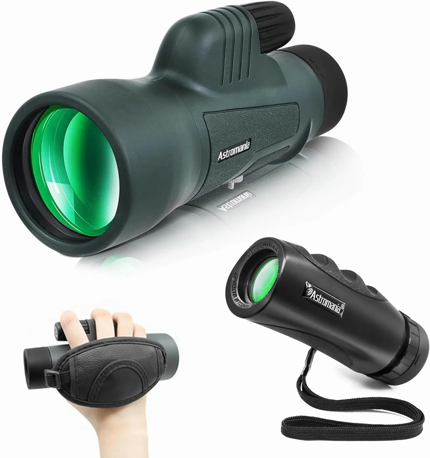 تلسکوپ تک چشمی فشرده ضد آب 10x25 ارتقا یافته Astromania - همراه با تلسکوپ تک چشمی منشوری K9 HD 12X50