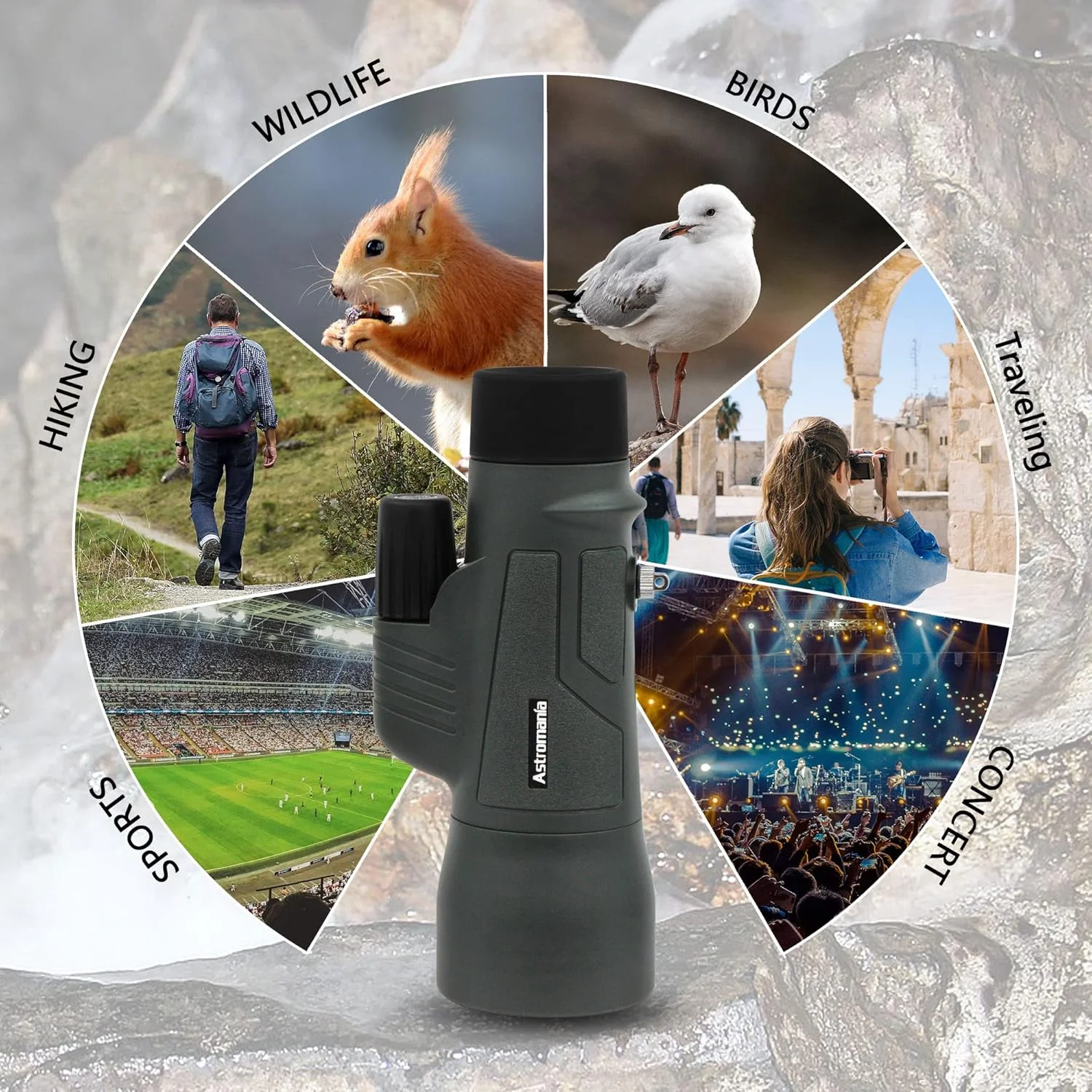 تلسکوپ تک چشمی منوکلار منشور BAK4 با قدرت بزرگنمایی 10X50، ضد آب، جمع و جور و قابل حمل برای تماشای پرندگان، رویدادهای ورزشی، مسافرت، هدیه برای آقایان