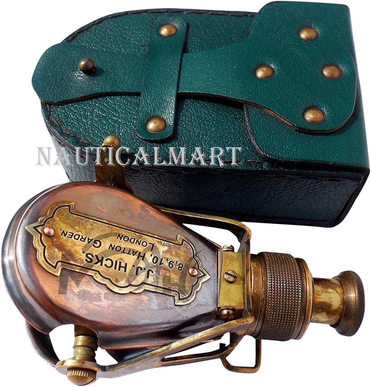 تلسکوپ جیبی تک چشمی برنجی به سبک عتیقه - کشتی ها - همراه با جعبه