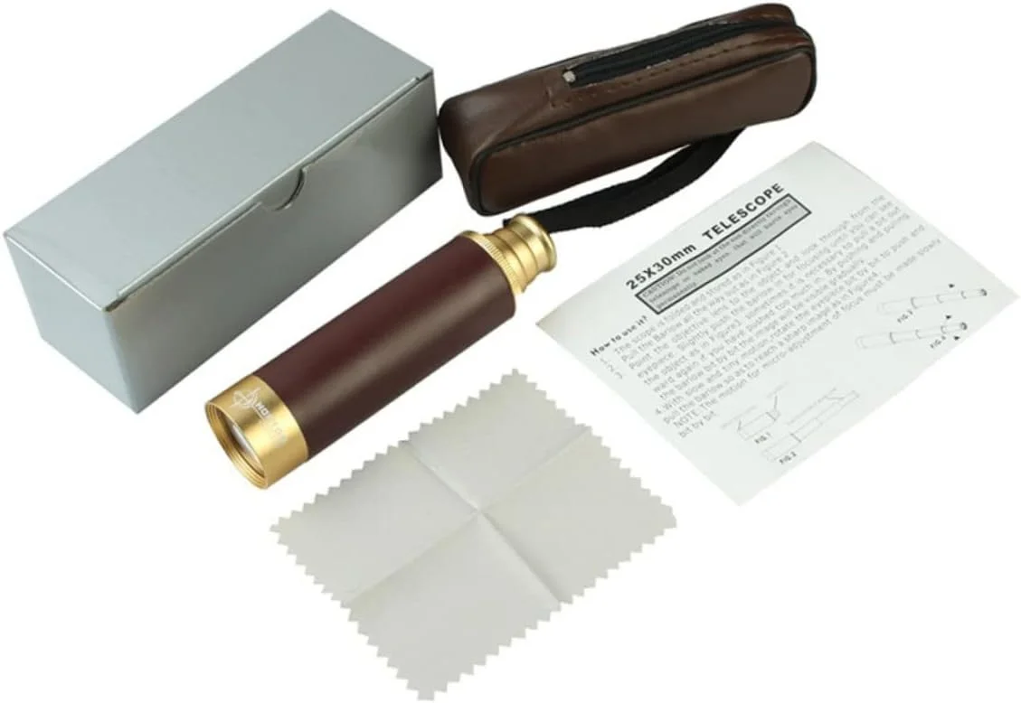 تلسکوپ تک لوله ای قدیمی آنگولی، تک چشمی با کیفیت بالا برای پسران، تماشای پرندگان، پیاده روی، کمپینگ و آزمایش های علمی