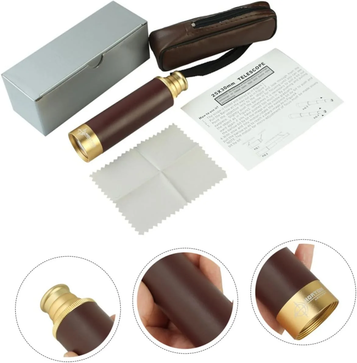 تلسکوپ تک لوله ای قدیمی آنگولی، تک چشمی با کیفیت بالا برای پسران، تماشای پرندگان، پیاده روی، کمپینگ و آزمایش های علمی