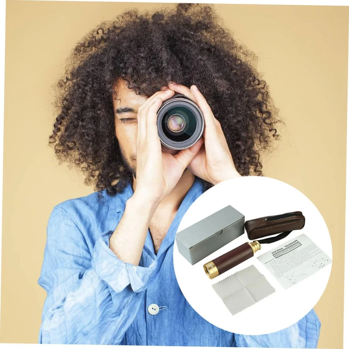 تلسکوپ تک لوله ای قدیمی آنگولی، تک چشمی با کیفیت بالا برای پسران، تماشای پرندگان، پیاده روی، کمپینگ و آزمایش های علمی