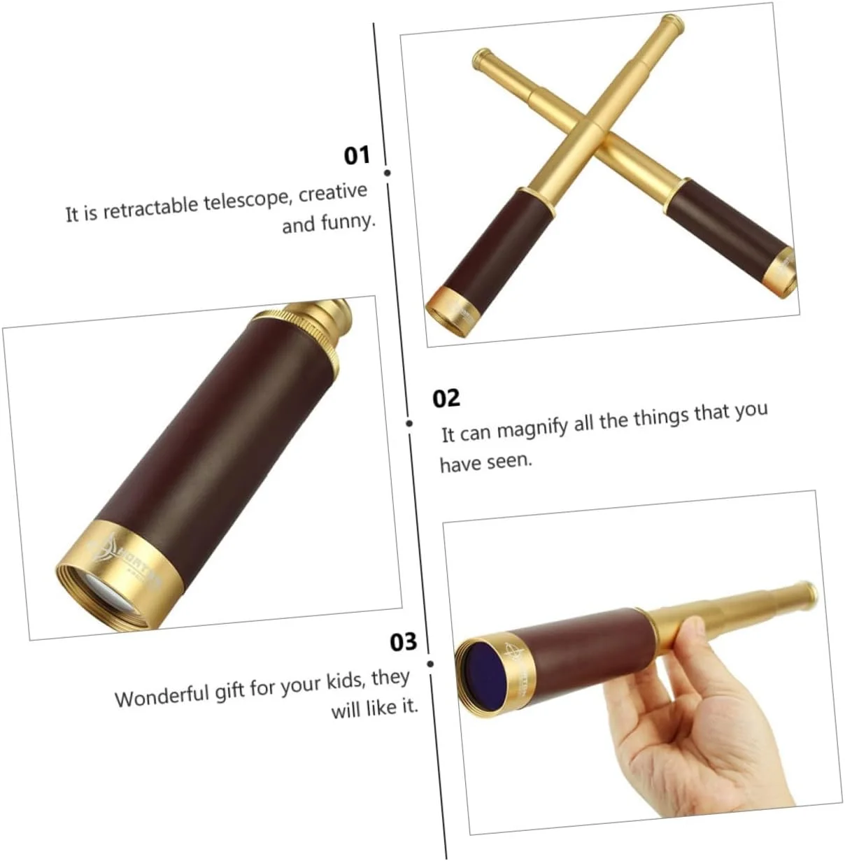 تلسکوپ تک لوله ای قدیمی آنگولی، تک چشمی با کیفیت بالا برای پسران، تماشای پرندگان، پیاده روی، کمپینگ و آزمایش های علمی