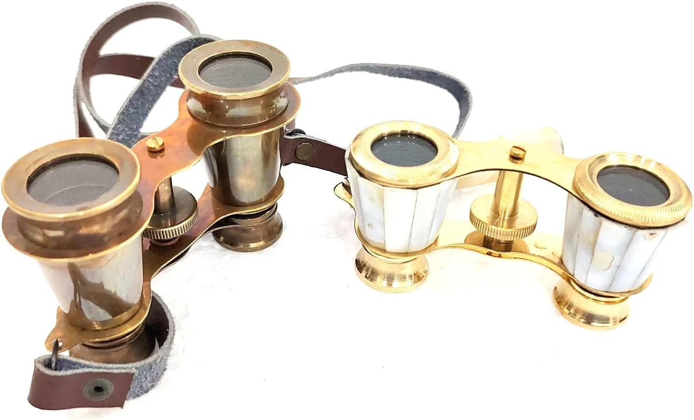 تلسکوپ جیبی برنجی دو تکه، پرداخت شده با رنگ قهوه ای عتیقه طلایی، اندازه 4 اینچ