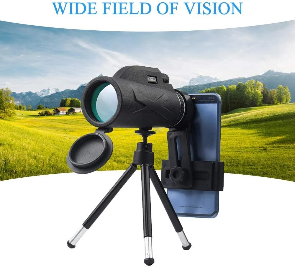 تلسکوپ تک چشمی منشور لنز با وضوح بالا 80X100 + گیره تلفن + سه پایه تلسکوپ تک چشمی منشور لنز با وضوح بالا 80X100 + گیره تلفن + سه پایه