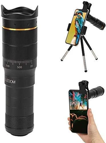 تلسکوپ تک چشمی برای تلفن های هوشمند با بزرگنمایی 22 برابر HD BAK4 به همراه گیره تلفن همراه، سه پایه رومیزی و کیف تلفن همراه