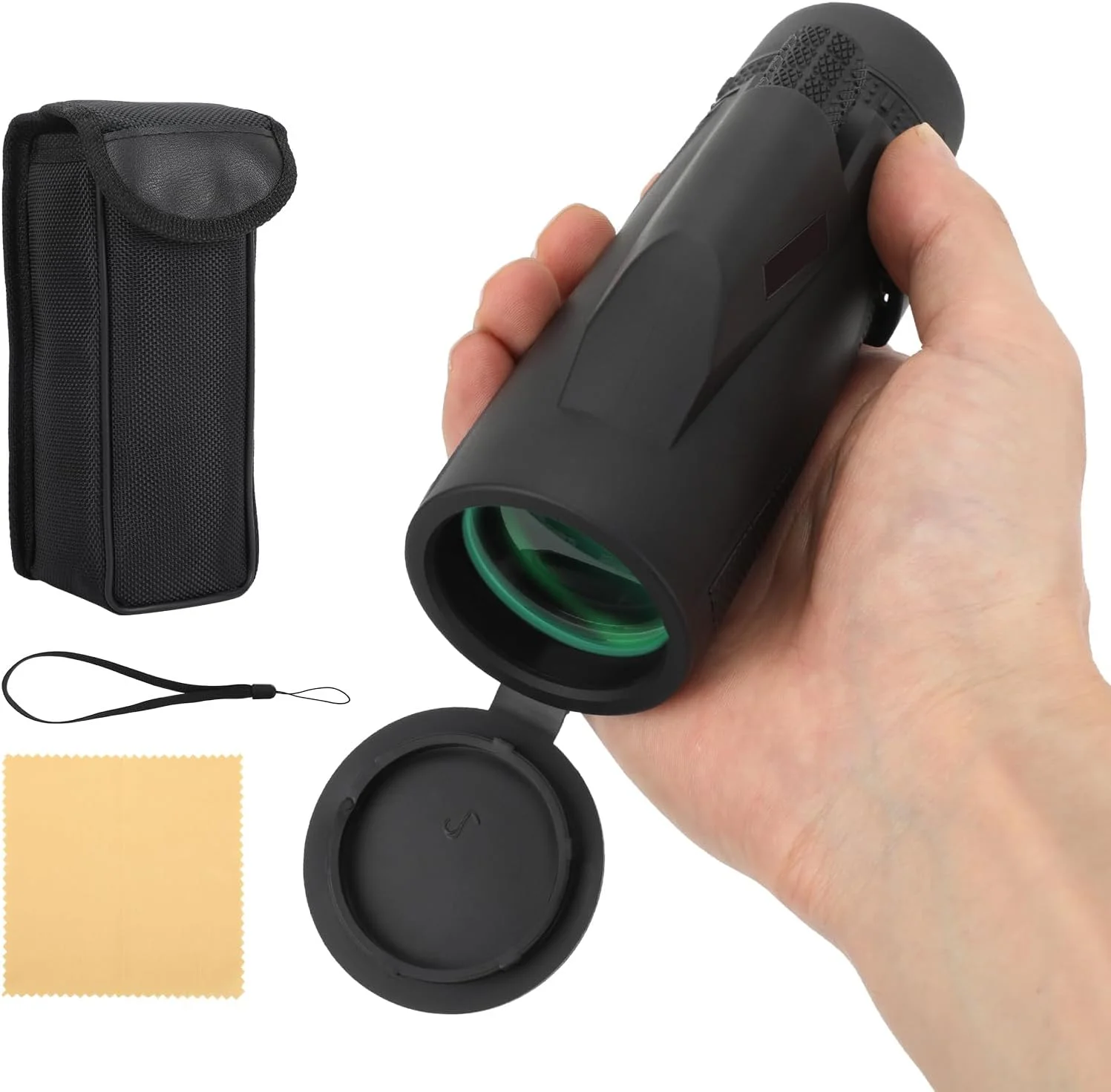 تک چشمی فشرده و قدرتمند 10x42 برای بزرگسالان - اندازه جیبی، سبک وزن و ضد آب با منشور BK7-C و لنز FMC ممتاز، میدان دید گسترده برای تماشای پرندگان، پیاده روی، کمپینگ، ورزش و کنسرت ها