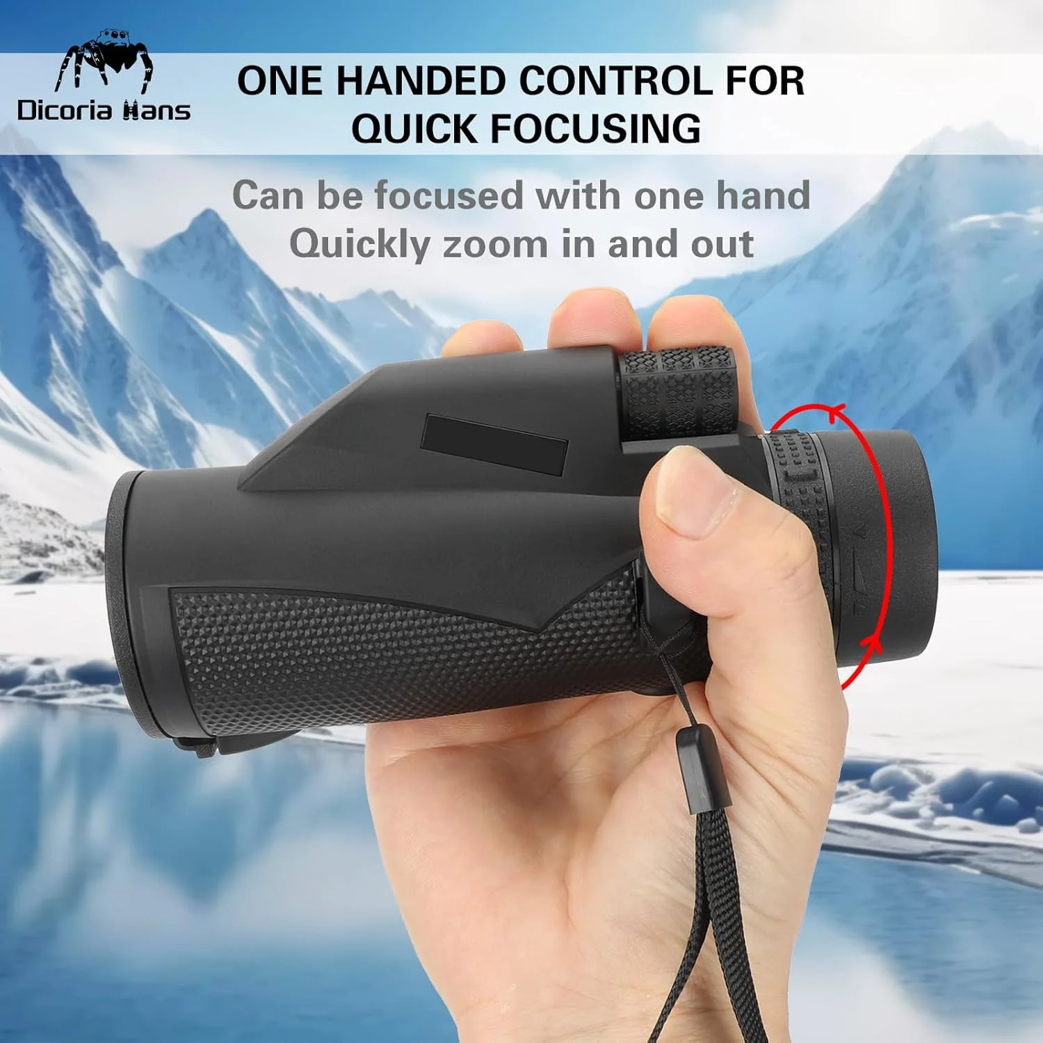 تک چشمی فشرده و قدرتمند 10x42 برای بزرگسالان - اندازه جیبی، سبک وزن و ضد آب با منشور BK7-C و لنز FMC ممتاز، میدان دید گسترده برای تماشای پرندگان، پیاده روی، کمپینگ، ورزش و کنسرت ها