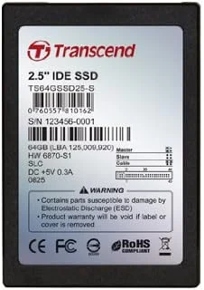 درایو حالت جامد داخلی 64 گیگابایتی Transcend 2.5 اینچی IDE (فلش MLC)