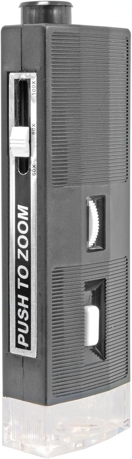 میکروسکوپ دستی BRESSER با بزرگنمایی 60 تا 100 برابر مدل 6933000 (جنس بدنه پلاستیک، رنگ مشکی، منبع تغذیه باتری)