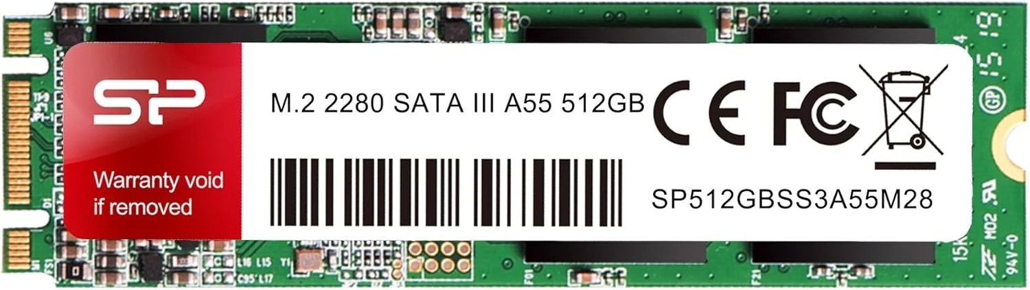 اس اس دی سیلیکون پاور A55 512GB M.2 SATA، سرعت تا 560 مگابایت بر ثانیه، 3D NAND با SLC Cache، M.2 2280 SATA III 6Gb/s درایو حالت جامد داخلی برای کامپیوتر رومیزی و لپ تاپ