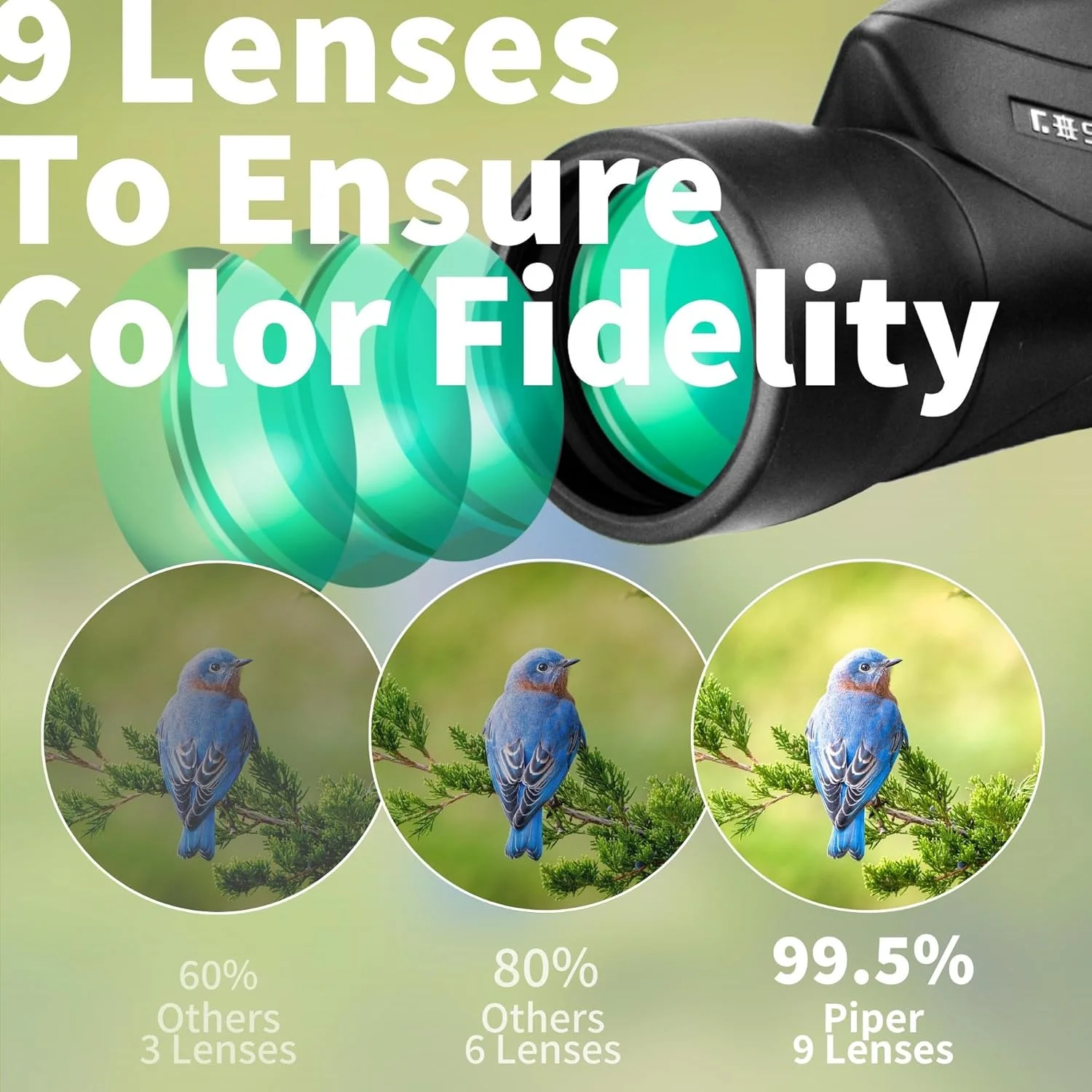 تلسکوپ تک چشمی گوسکی، 15x55 HD تک چشمی برای بزرگسالان با منشور BAK4 و لنز FMC، تک چشمی سبک وزن با آداپتور تلفن هوشمند مناسب برای تماشای پرندگان و شکار (مشکی)