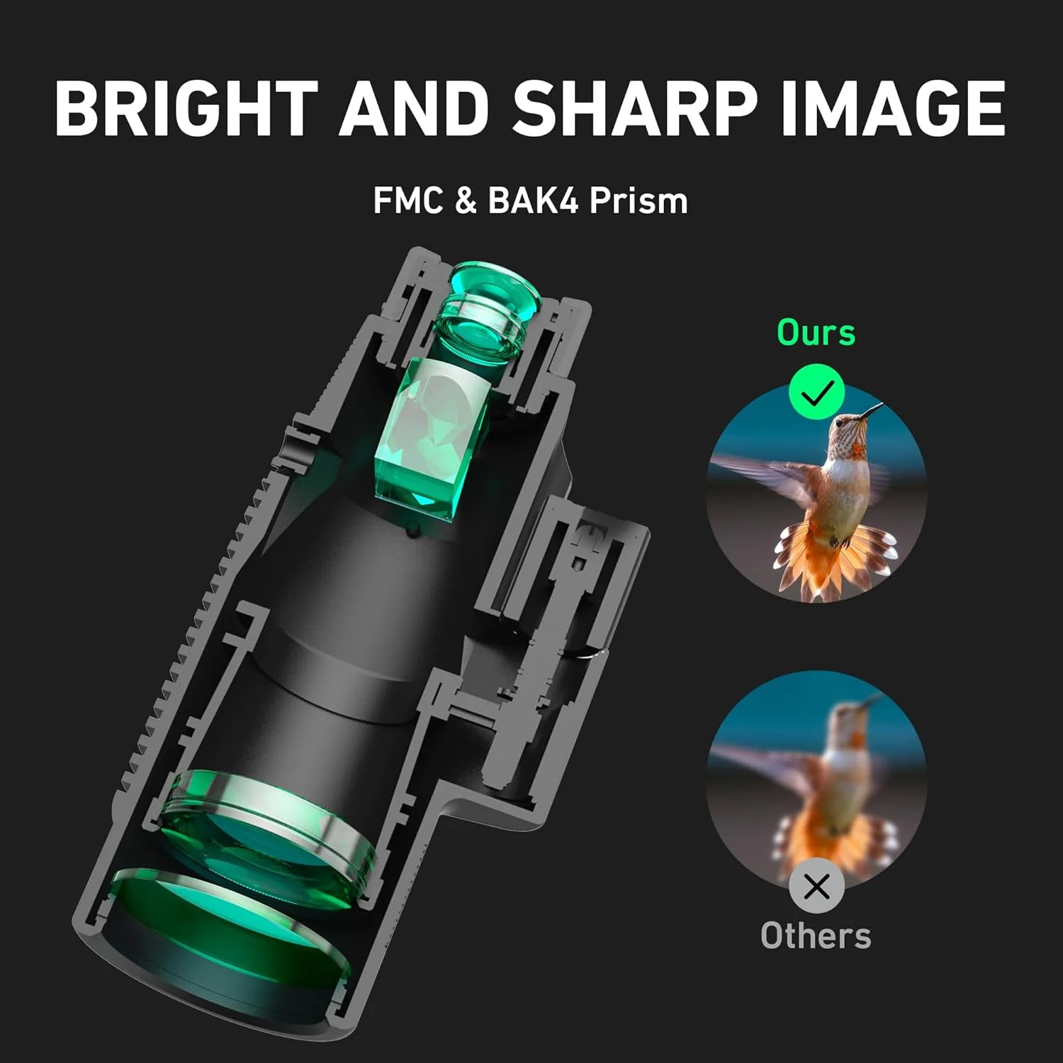 تک چشمی 15x52 HD گوسکی، تک چشمی قدرتمند برای بزرگسالان به همراه سه پایه، تک چشمی فشرده با منشور BAK4 و لنز FMC، ریموت دوربین بلوتوثی، تک چشمی برای شکار، تماشای پرندگان، پیاده روی و مسافرت