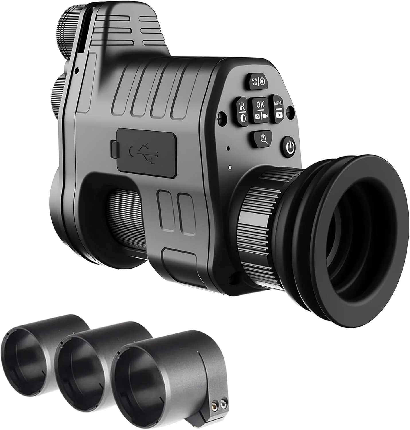 تک چشمی دید در شب دیجیتال Oneleaf.ai Commander NV100 برای شکار/مشاهده، تک چشمی دید در شب گیره ای، 1080P FHD، برد دید واضح در شب 300 متر - 16 میلی متر