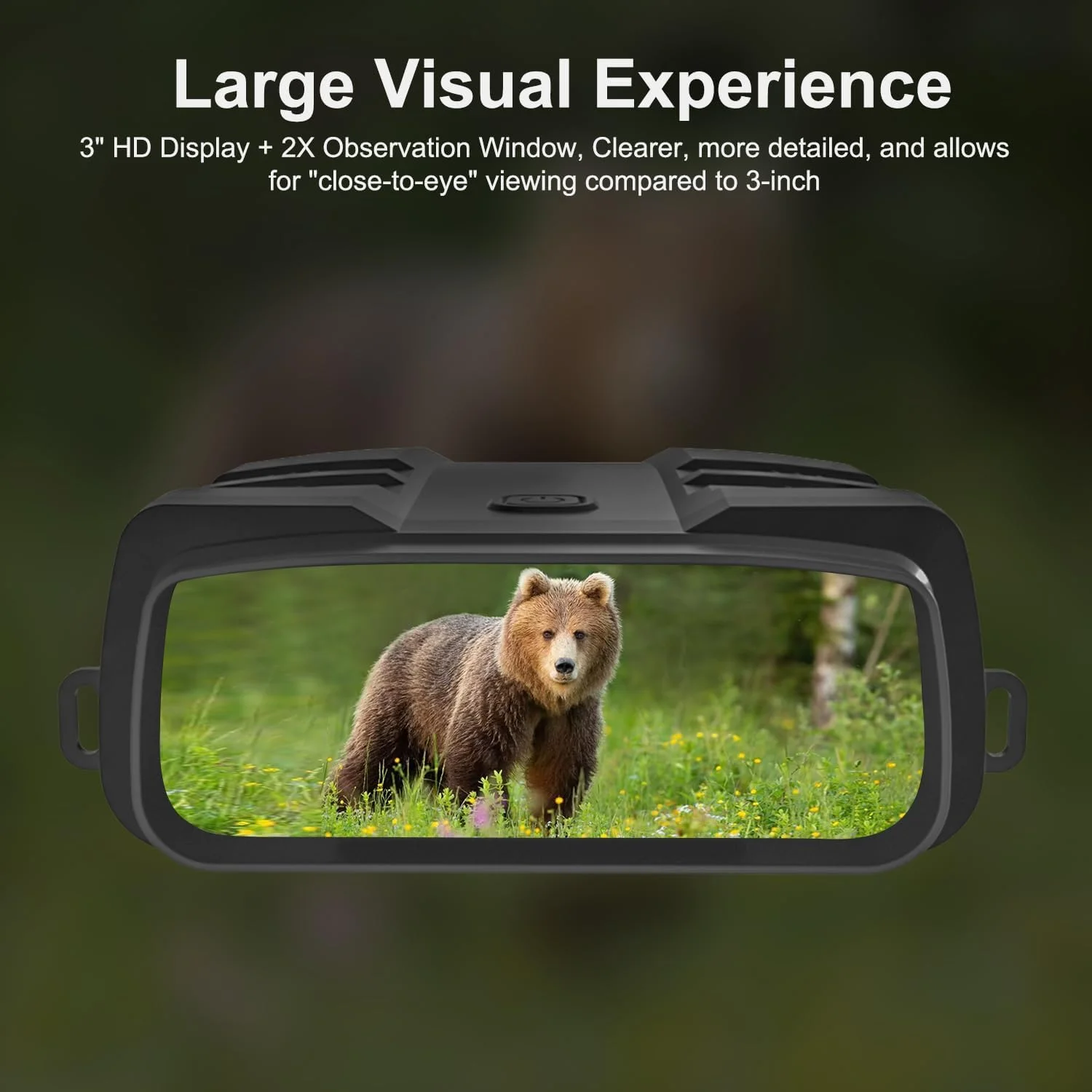 دوربین دید در شب، دوربین دوچشمی دید در شب تمام رنگی 4K واقعی، IR متمرکز قدرتمند داخلی، باتری قابل شارژ 6000 میلی آمپر ساعتی، صفحه نمایش فوق العاده بزرگ، برد دید طولانی، کارت 64 گیگابایتی رایگان (مشکی)