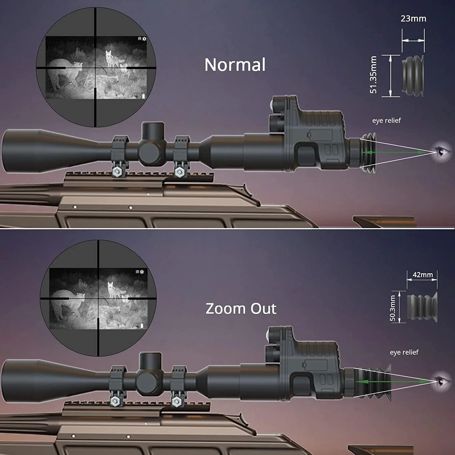 تک چشمی دید در شب HD مدل Commander NV100 با لنز 16 میلی‌متری مناسب شکار و مشاهدات