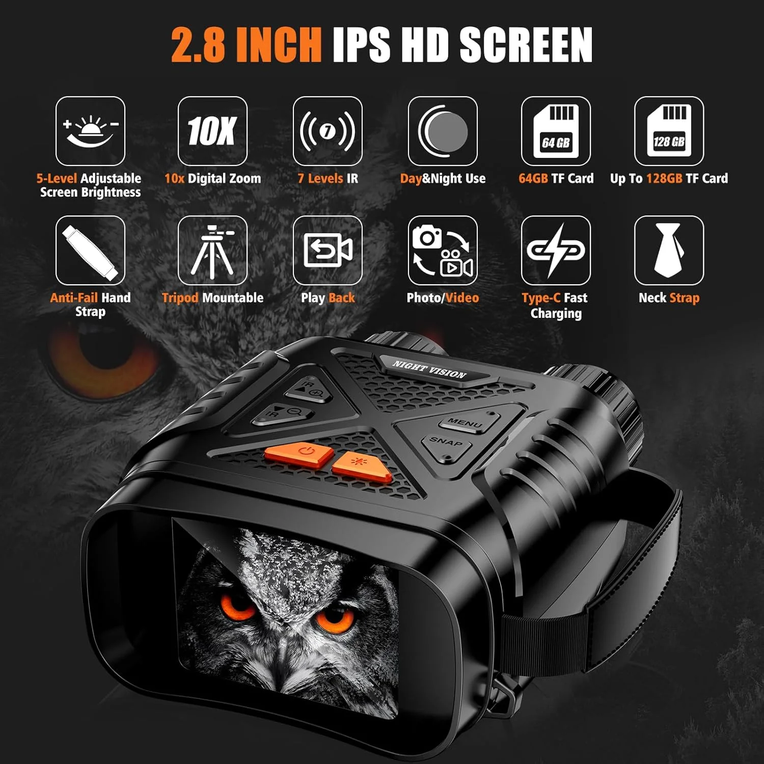 دوربین دید در شب، دوربین دوچشمی دید در شب برای بزرگسالان، دوربین دوچشمی حرارتی با صفحه نمایش HD و کارت TF 64 گیگابایتی برای عکس و فیلم، ایده آل برای شکار در فضای باز، کمپینگ و مشاهده حیات وحش دوربین دید در شب، دوربین دوچشمی دید در شب برای بزرگسالان، دوربین دوچشمی حرارتی با صفحه نمایش HD و کارت TF 64 گیگابایتی برای عکس و فیلم، ایده آل برای شکار در فضای باز، کمپینگ و مشاهده حیات وحش