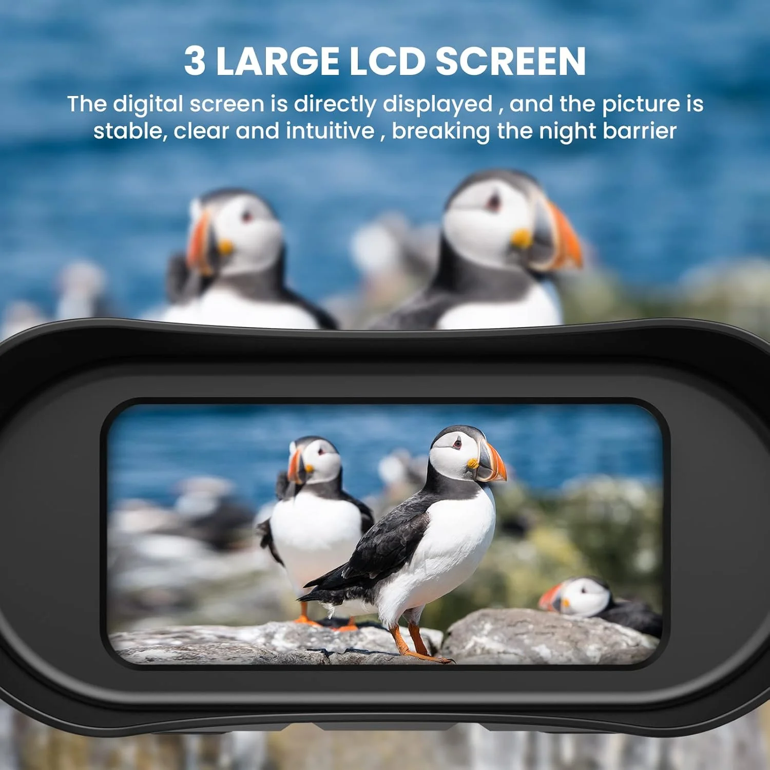 دوربین دوچشمی دید در شب دیجیتال 4K برای تاریکی مطلق، دید در شب دیجیتال مادون قرمز، کارت حافظه 32 گیگابایتی برای ذخیره عکس و فیلم، صفحه نمایش بزرگ 3 اینچی، ایده آل برای شکار و نظارت بر مزرعه