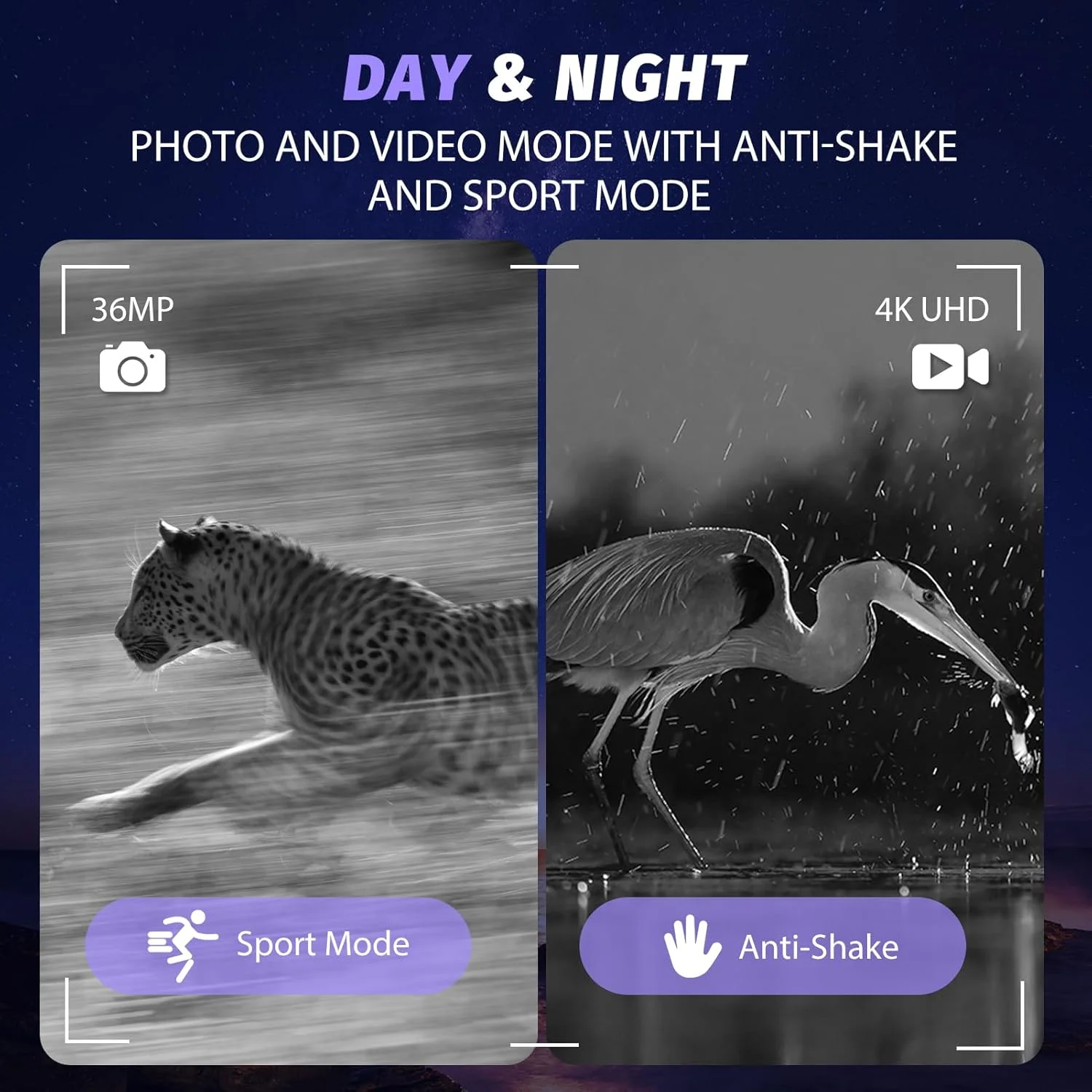 دوربین دید در شب - دوربین دوچشمی دید در شب 4K با باتری قابل شارژ 5000 میلی آمپر ساعتی، کارت TF 32 گیگابایتی برای ذخیره عکس و فیلم، صفحه نمایش 3 اینچی HD برای کمپینگ و امنیت، مشکی دوربین دید در شب - دوربین دوچشمی دید در شب 4K با باتری قابل شارژ 5000 میلی آمپر ساعتی، کارت TF 32 گیگابایتی برای ذخیره عکس و فیلم، صفحه نمایش 3 اینچی HD برای کمپینگ و امنیت، مشکی