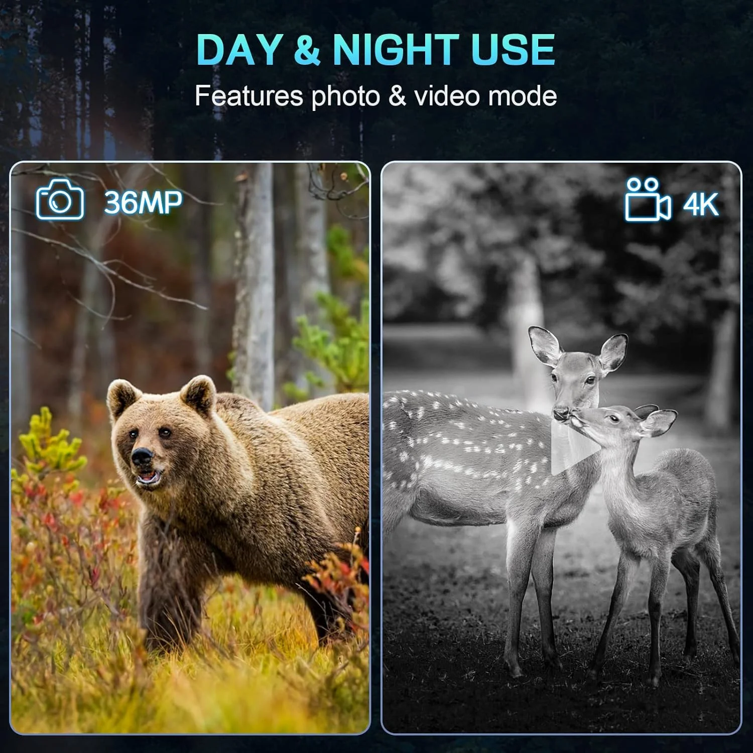 دوربین دید در شب، دوربین دوچشمی دید در شب 4K پروفی برای بزرگسالان، دوربین دید در شب قابل شارژ برای شکار و امنیت، کارت TF 32 گیگابایتی برای ذخیره عکس و فیلم، بهترین انتخاب برای شکارچیان دوربین دید در شب، دوربین دوچشمی دید در شب 4K پروفی برای بزرگسالان، دوربین دید در شب قابل شارژ برای شکار و امنیت، کارت TF 32 گیگابایتی برای ذخیره عکس و فیلم، بهترین انتخاب برای شکارچیان