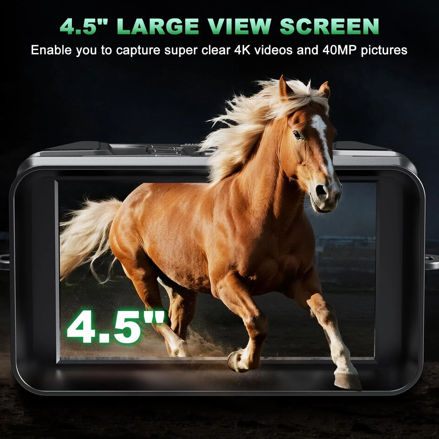 دوربین دید در شب بوزیلی، صفحه نمایش 4.5 اینچی HD، دوربین دوچشمی دید در شب 4K، دوربین دوچشمی مادون قرمز 7 سطحی قابل شارژ 4000 میلی آمپر ساعتی برای بزرگسالان با زوم دیجیتال 8X / کارت TF 32 گیگابایتی برای کمپینگ و کاوش در طبیعت