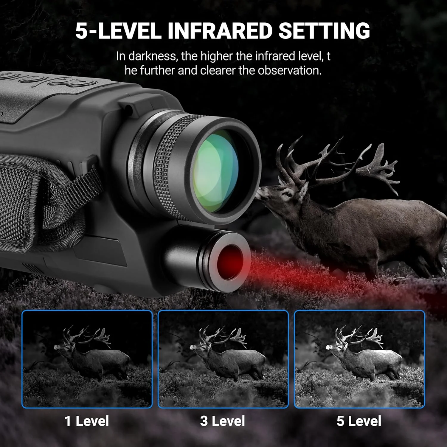 تک چشمی دید در شب ESSLNB، تک چشمی مادون قرمز دید در شب 6x32، دوربین های دید در شب دیجیتال قابل حمل برای کمپینگ روز و شب، نظارت، عکس و فیلم 1080P Full HD