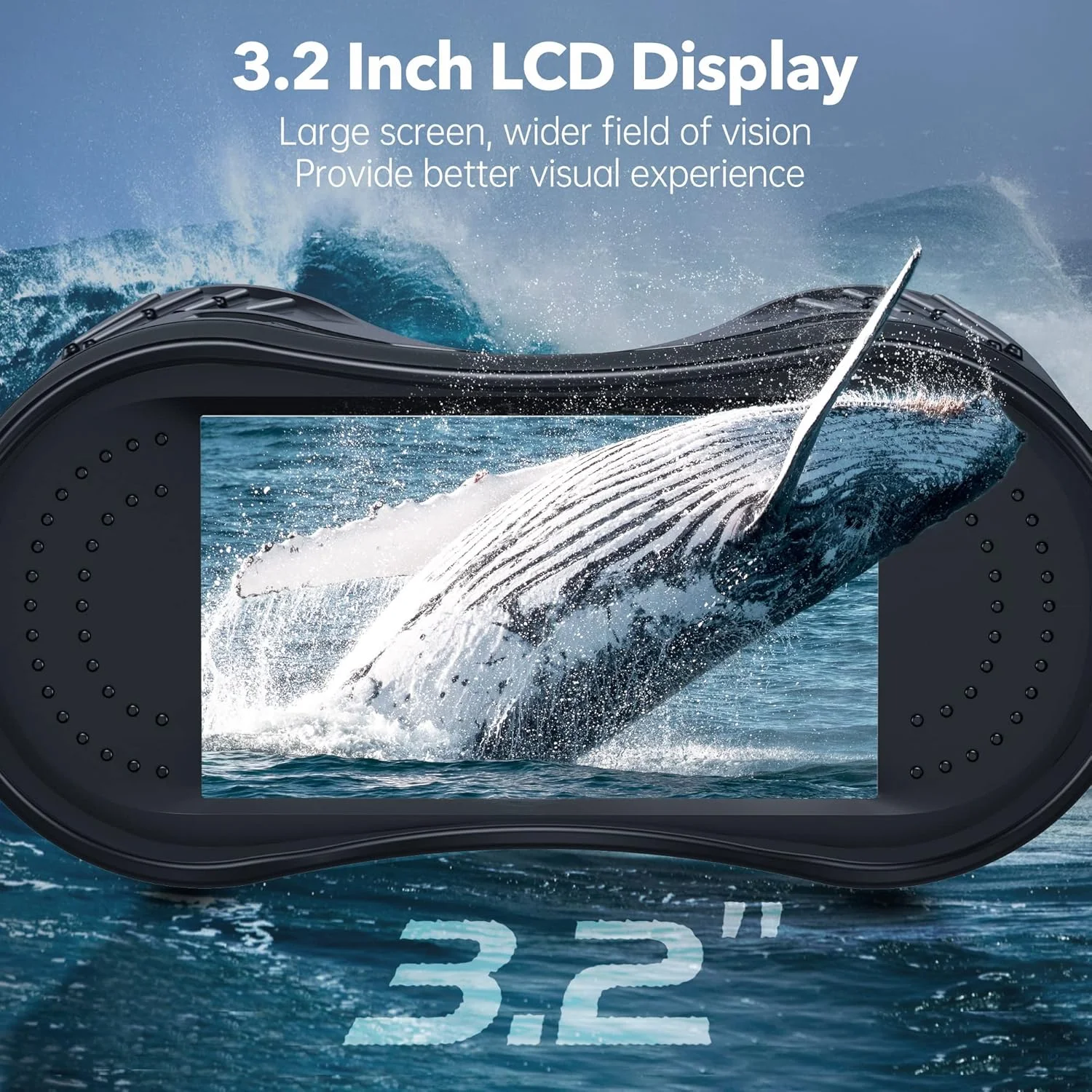 دوربین دوچشمی دید در شب 4K - دید در شب مادون قرمز در تاریکی 100٪، صفحه نمایش بزرگ 3.2 اینچی، زوم دیجیتال 8X، کارت 32 گیگابایتی برای ذخیره عکس ها و فیلم ها برای کمپینگ، شکار و امنیت