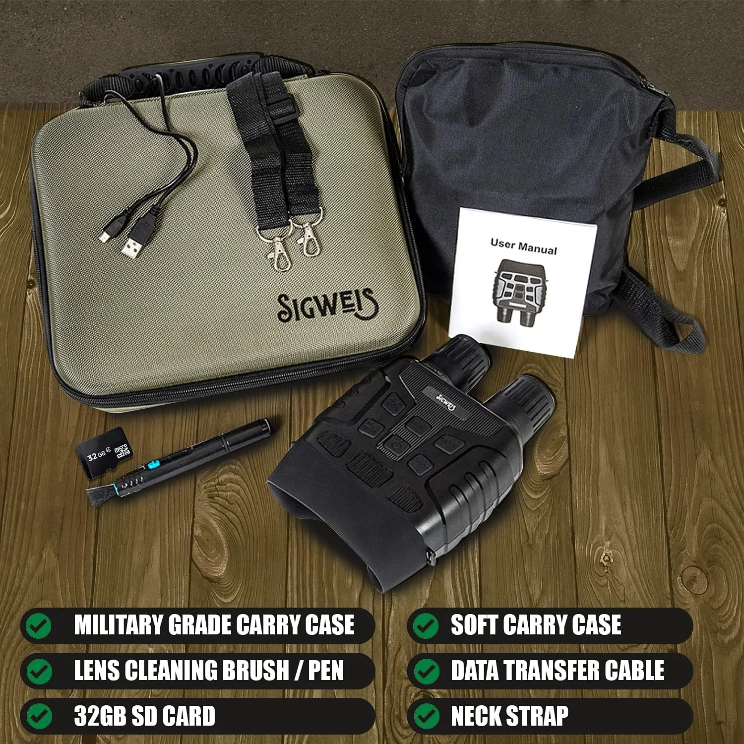 دوربین دوچشمی دید در شب دیجیتال مادون قرمز برای کمپینگ، شکار، نظارت و تماشای پرندگان، زوم دیجیتال 3 برابر، برد 300 متر، صفحه نمایش LCD 2.31 اینچی