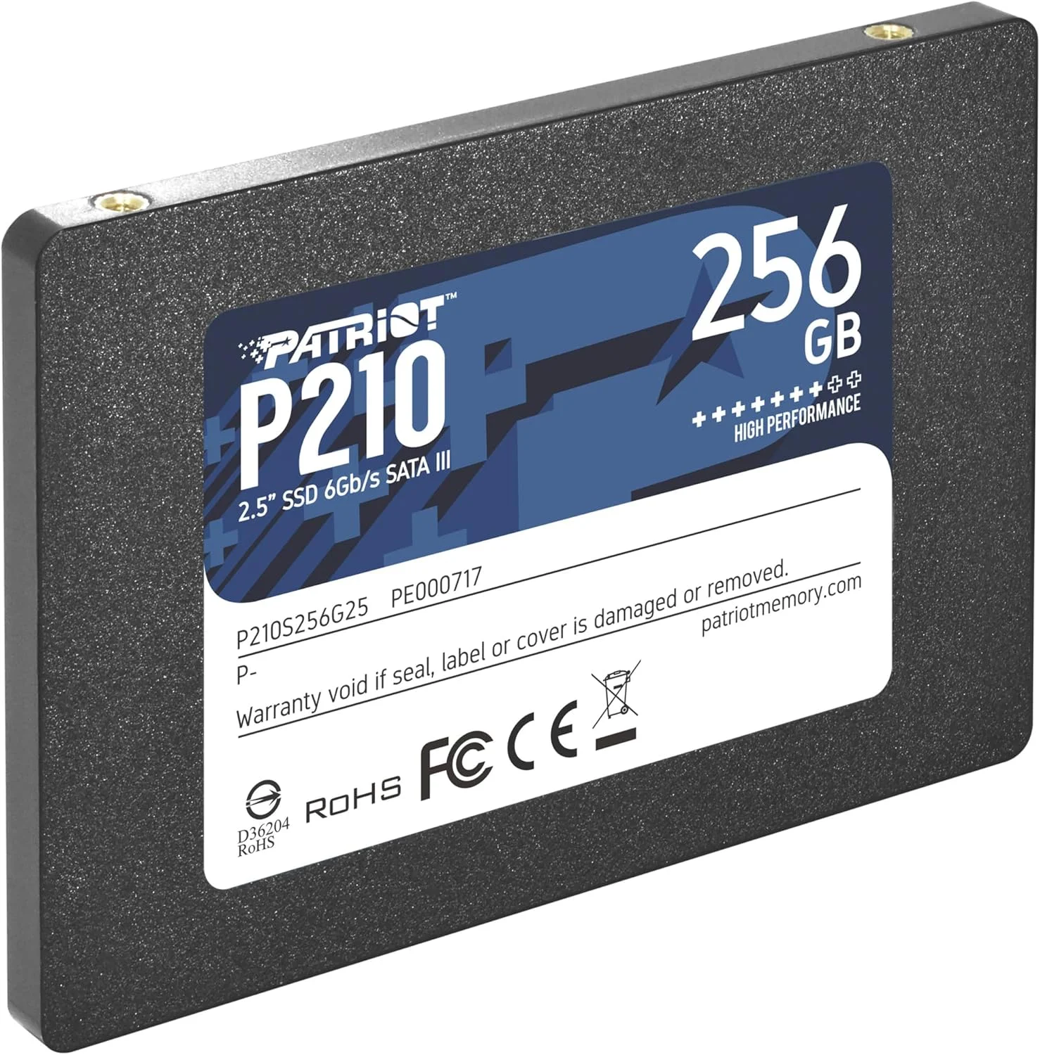 درایو حالت جامد 2.5 اینچی Patriot Memory P210 SATA 3 با ظرفیت 256 گیگابایت، مدل P210S256G25