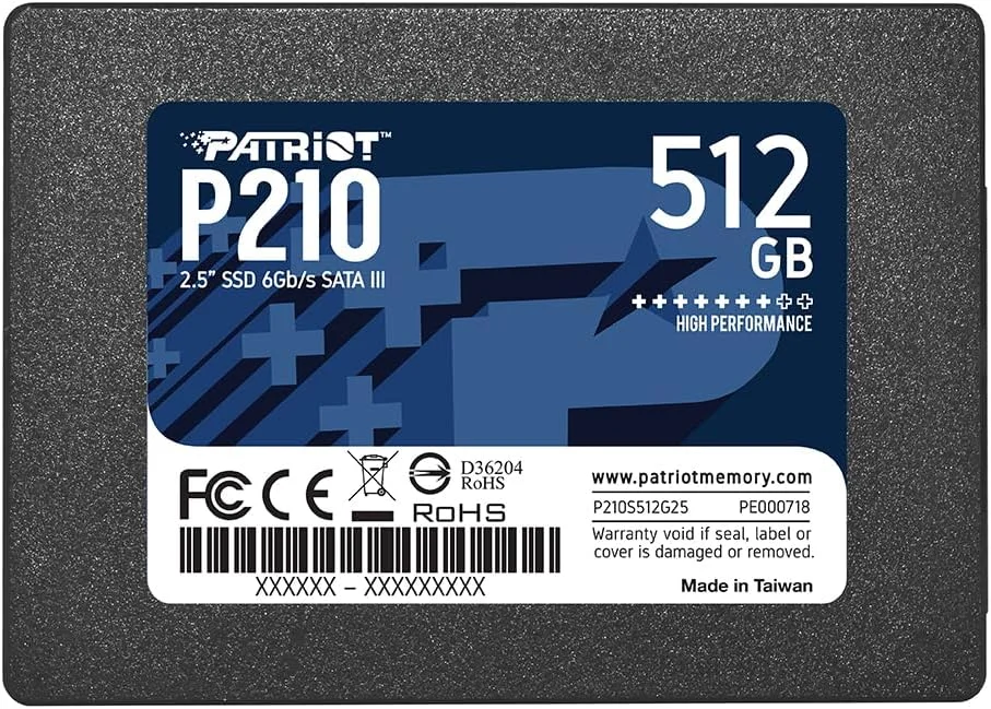 حافظه اس اس دی Patriot P210 SATA 3 با ظرفیت 512 گیگابایت، سایز 2.5 اینچ