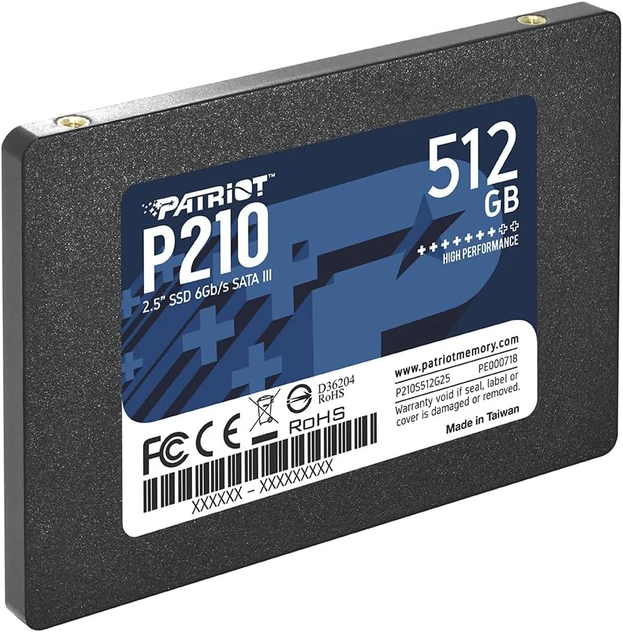 حافظه اس اس دی Patriot P210 SATA 3 با ظرفیت 512 گیگابایت، سایز 2.5 اینچ