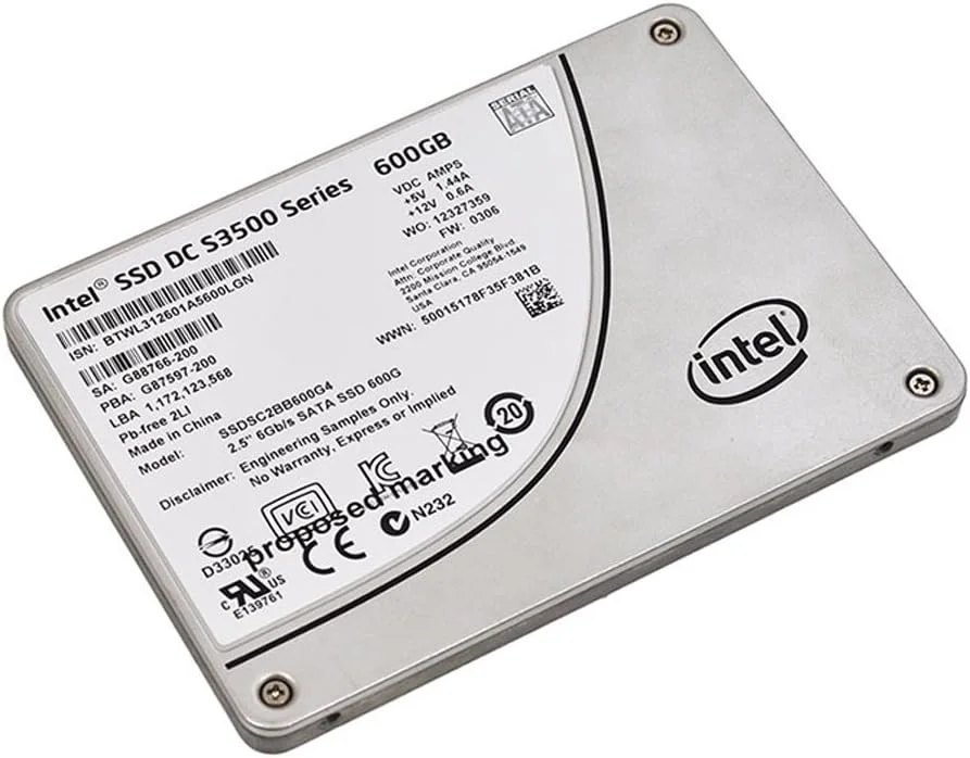 درایو حالت جامد اینتل DC S3500 600GB - درایوهای حالت جامد (خاکستری، SATA، Serial ATA II، Serial ATA III، MLC، AES 256 بیتی، 0-70 درجه سانتیگراد، 2.5 اینچ)