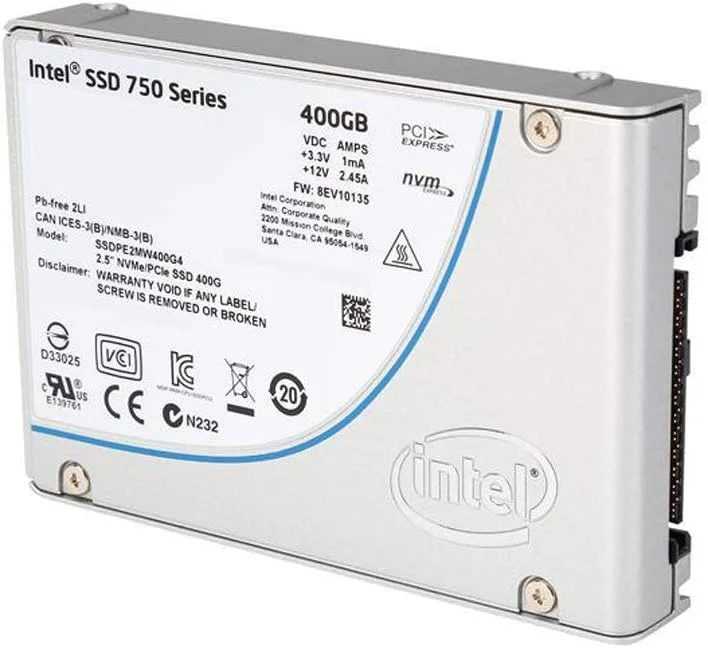 درایو حالت جامد 400 گیگابایتی سری 750 اینتل، PCiE 2.5 اینچی 3.0 20NM MLC مدل SSDPE2MW400G4X1