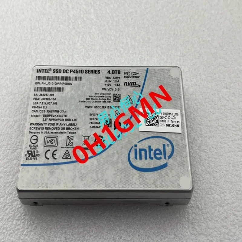 هارد دیسک برای اینتل SSD DC P4510 4TB 2.5 اینچی برای H1GMN 0H1GMN SSDPE2KX040T8
