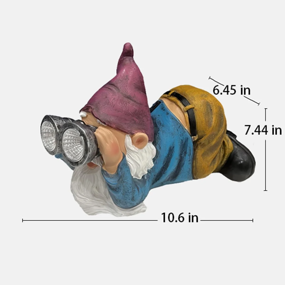 مجسمه کوتوله باغی خنده دار، مجسمه رزینی خلاقانه هدیه جدید، چراغ های LED خورشیدی کوتوله تلسکوپی برای حیاط، دکور پاسیو (کوتوله تلسکوپ)