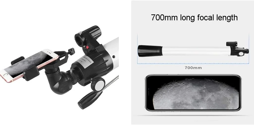 تلسکوپ، تلسکوپ نجومی، تلسکوپ شکستی نجومی حرفه ای با فاصله کانونی 700 میلی متر برای افراد و مبتدیان، برای کودکان تلسکوپ، تلسکوپ نجومی، تلسکوپ شکستی نجومی حرفه ای با فاصله کانونی 700 میلی متر برای افراد و مبتدیان، برای کودکان