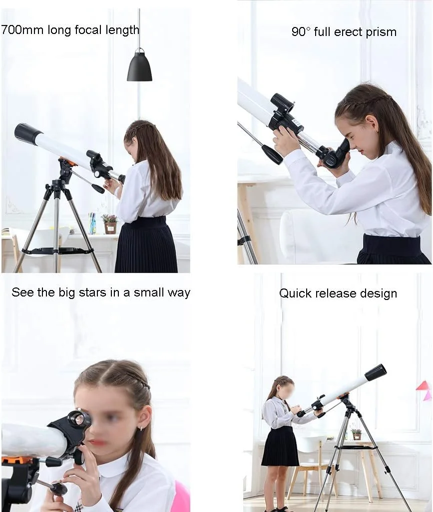 تلسکوپ، تلسکوپ نجومی، تلسکوپ شکستی نجومی حرفه ای با فاصله کانونی 700 میلی متر برای افراد و مبتدیان، برای کودکان تلسکوپ، تلسکوپ نجومی، تلسکوپ شکستی نجومی حرفه ای با فاصله کانونی 700 میلی متر برای افراد و مبتدیان، برای کودکان