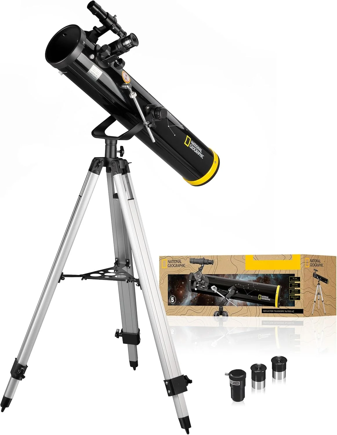 تلسکوپ بازتابی نشنال جئوگرافیک 76/700 AZ، مشکی