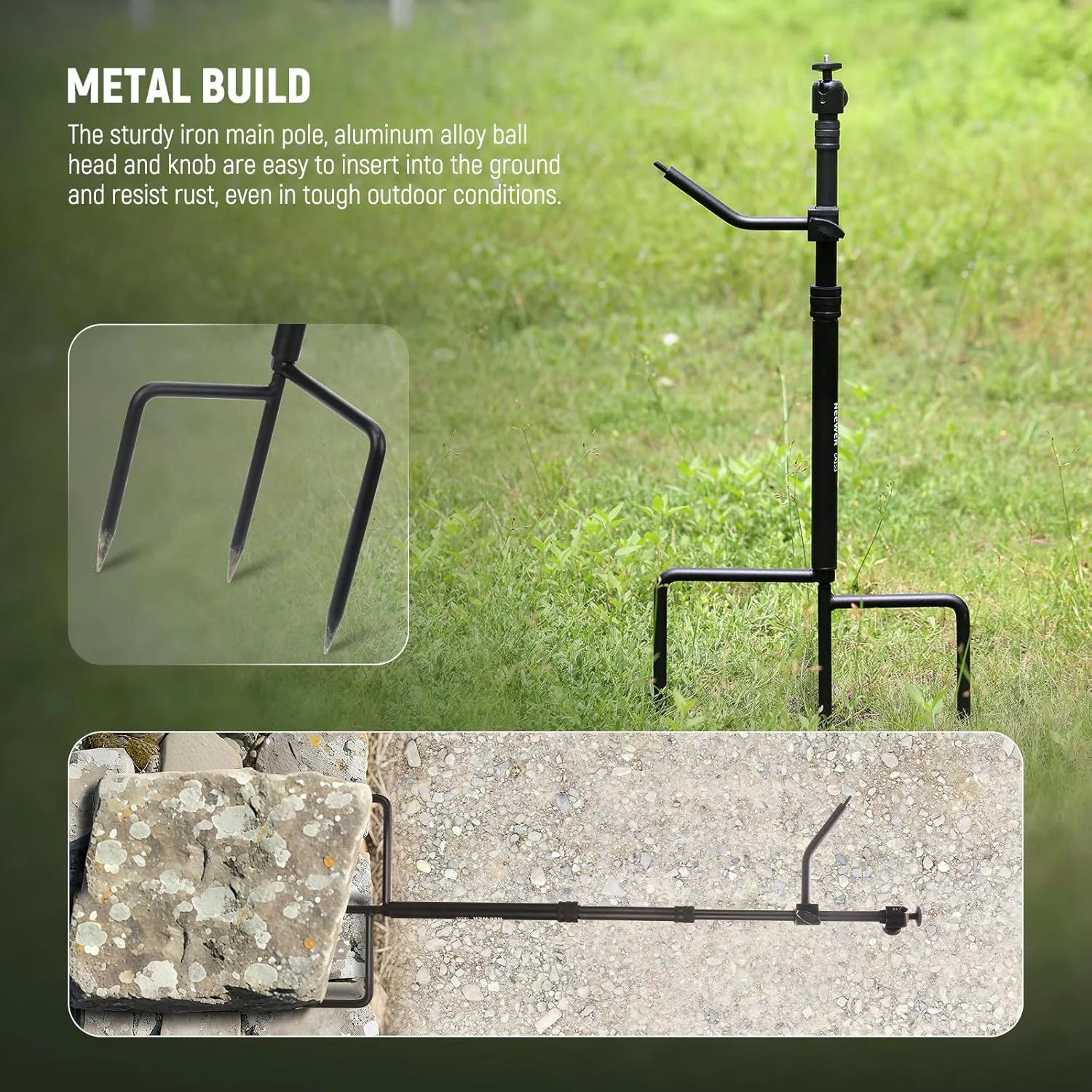 پایه دوربین تله ای نیوور با نگهدارنده پنل خورشیدی، پایه قابل تنظیم 360 درجه برای دوربین های شکار، پایه نصب در فضای باز با پایه 3 شاخه، پیچ 1/4 اینچی برای چراغ های ماهیگیری شبانه و تلسکوپ، مدل CA153 پایه دوربین تله ای نیوور با نگهدارنده پنل خورشیدی، پایه قابل تنظیم 360 درجه برای دوربین های شکار، پایه نصب در فضای باز با پایه 3 شاخه، پیچ 1/4 اینچی برای چراغ های ماهیگیری شبانه و تلسکوپ، مدل CA153