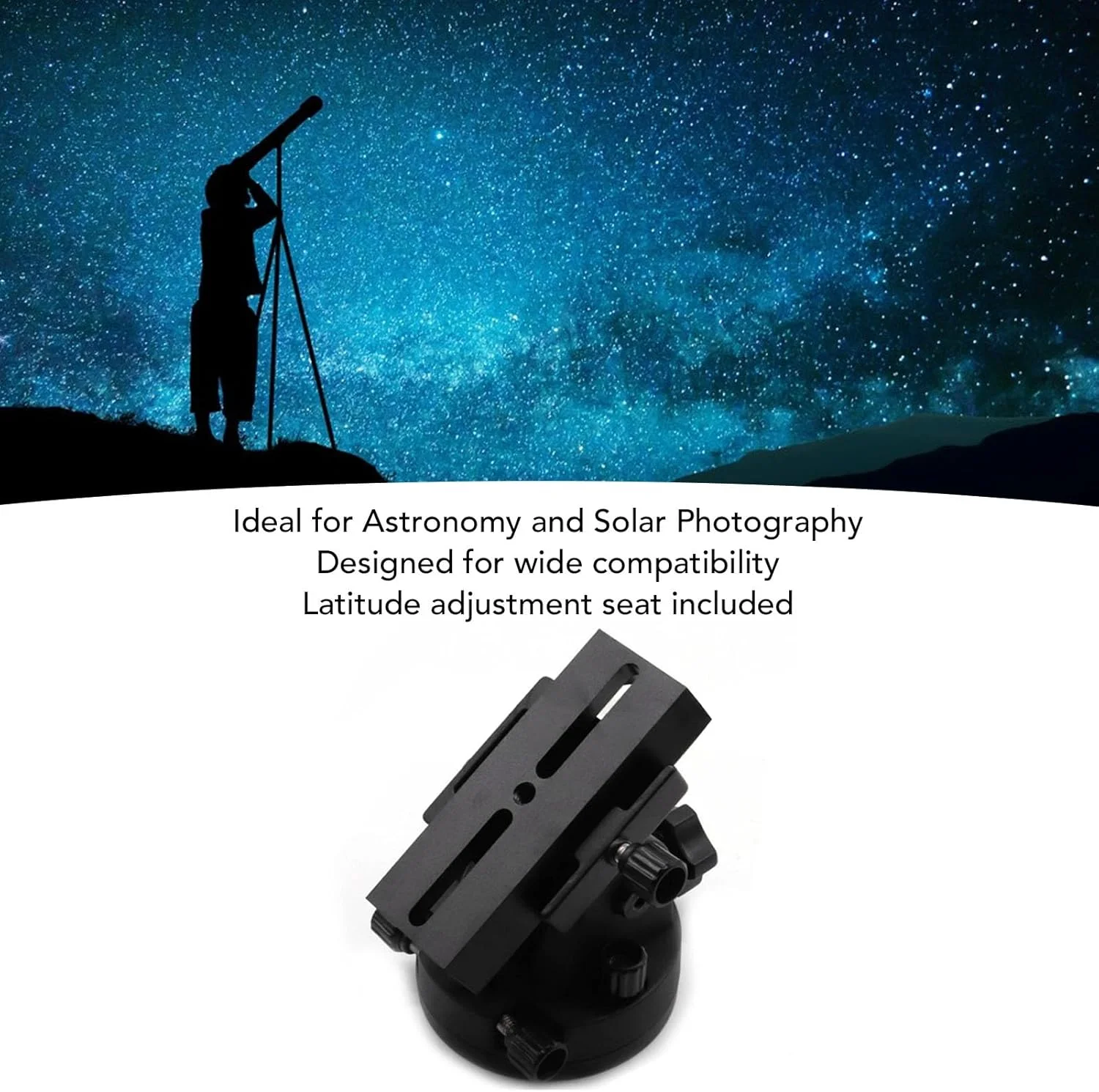پایه عرض جغرافیایی ابزار گوه آلیاژ آلومینیوم برای تلسکوپ، تنظیم عرض جغرافیایی با پایه پایدار، ردیابی قابل حمل سبک وزن برای رصد ستارگان و مشاهده خورشید