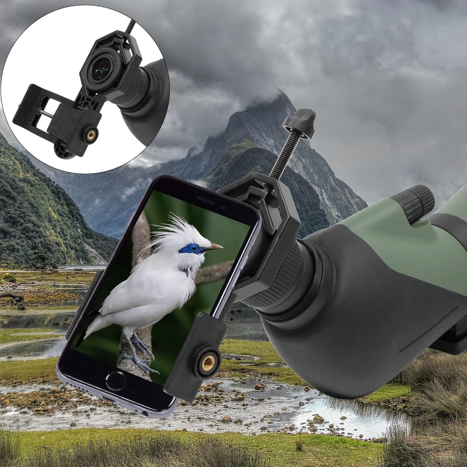 نگهدارنده یونیورسال گوشی موبایل KASTWAVE برای تلسکوپ، آداپتور تلفن هوشمند با قابلیت تنظیم سریع سازگار با دوربین های دیدبانی، میکروسکوپ، تک چشمی، دوربین دوچشمی - مناسب برای همه برندهای تلفن هوشمند نگهدارنده یونیورسال گوشی موبایل KASTWAVE برای تلسکوپ، آداپتور تلفن هوشمند با قابلیت تنظیم سریع سازگار با دوربین های دیدبانی، میکروسکوپ، تک چشمی، دوربین دوچشمی - مناسب برای همه برندهای تلفن هوشمند