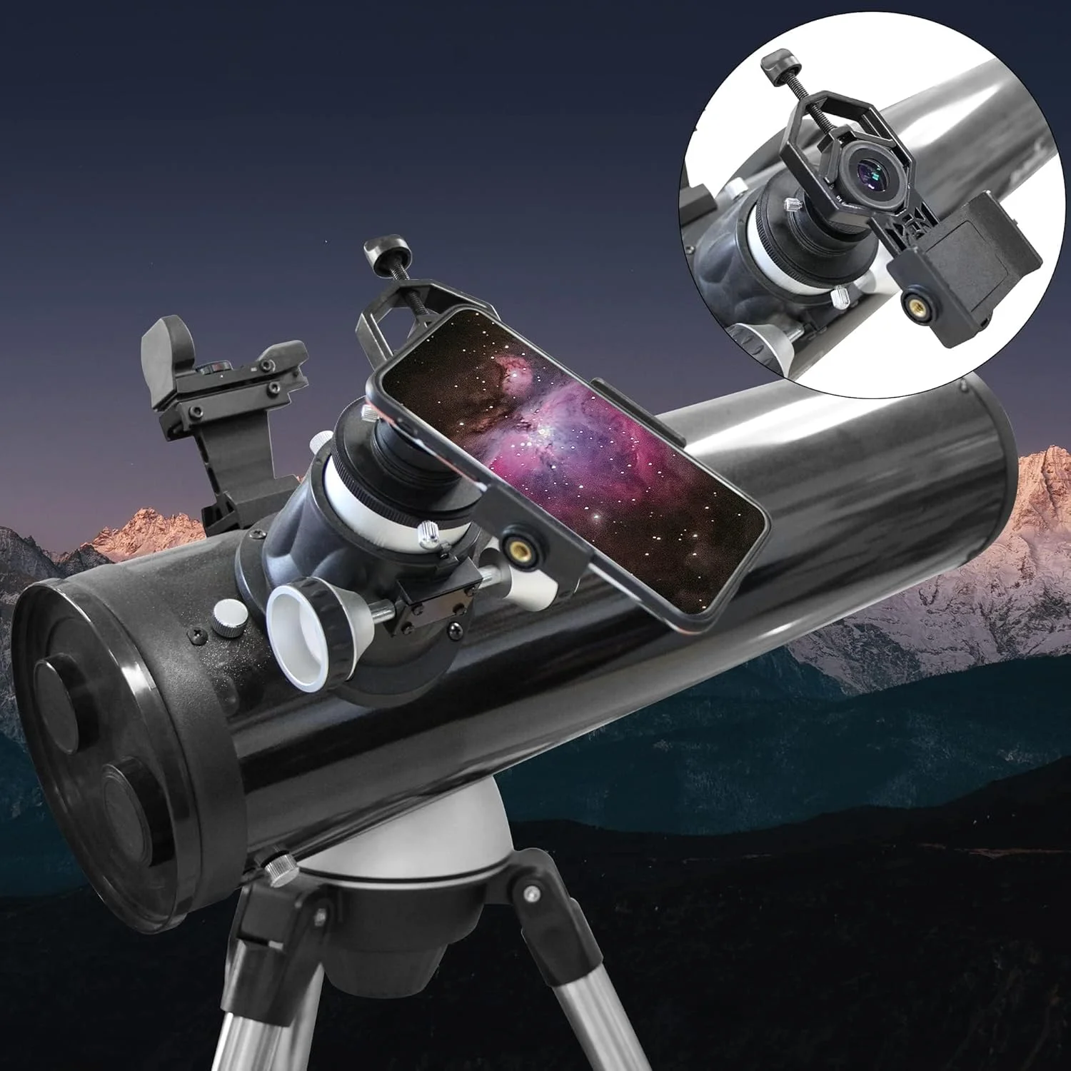 نگهدارنده یونیورسال گوشی موبایل KASTWAVE برای تلسکوپ، آداپتور تلفن هوشمند با قابلیت تنظیم سریع سازگار با دوربین های دیدبانی، میکروسکوپ، تک چشمی، دوربین دوچشمی - مناسب برای همه برندهای تلفن هوشمند نگهدارنده یونیورسال گوشی موبایل KASTWAVE برای تلسکوپ، آداپتور تلفن هوشمند با قابلیت تنظیم سریع سازگار با دوربین های دیدبانی، میکروسکوپ، تک چشمی، دوربین دوچشمی - مناسب برای همه برندهای تلفن هوشمند