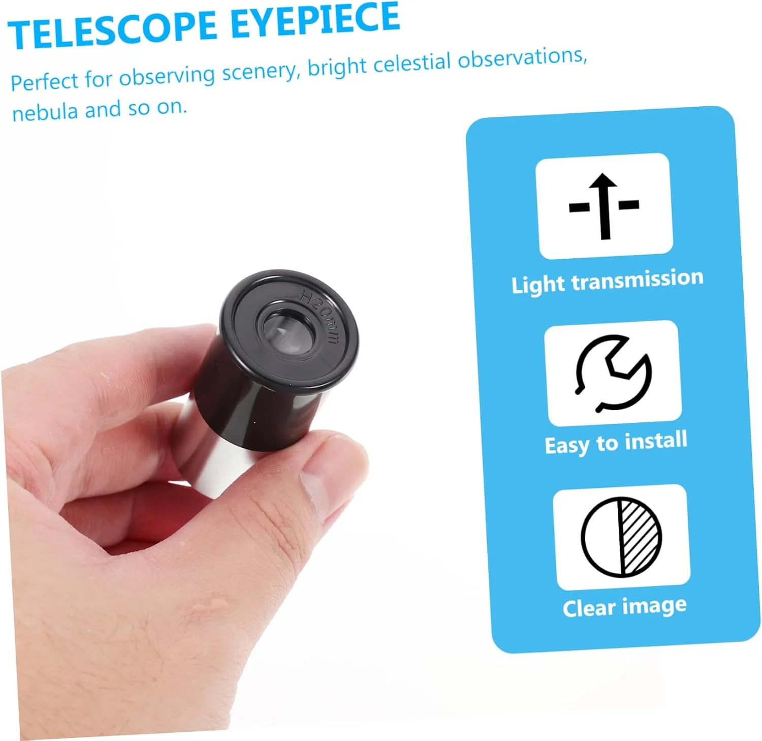 چشمی تلسکوپ شیشه ای 20 میلی متری چند لایه KICHOUSE برای رصد نجومی چشمی تلسکوپ شیشه ای 20 میلی متری چند لایه KICHOUSE برای رصد نجومی