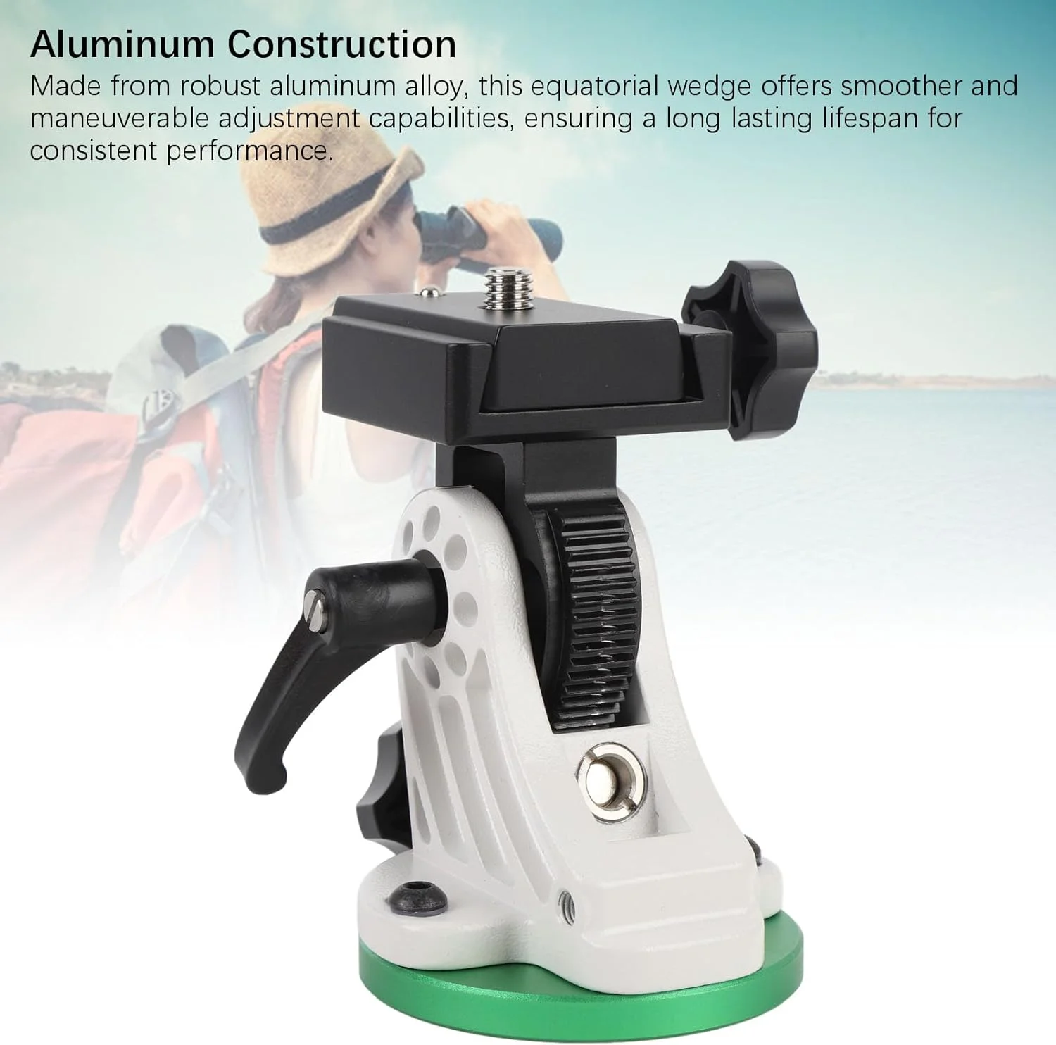 پایه استوایی آلیاژ آلومینیوم با قابلیت تنظیم زاویه برای تلسکوپ های نجومی، تنظیم شیب 90 درجه، پایه سه پایه 3/8 اینچی برای عکاسی خورشیدی