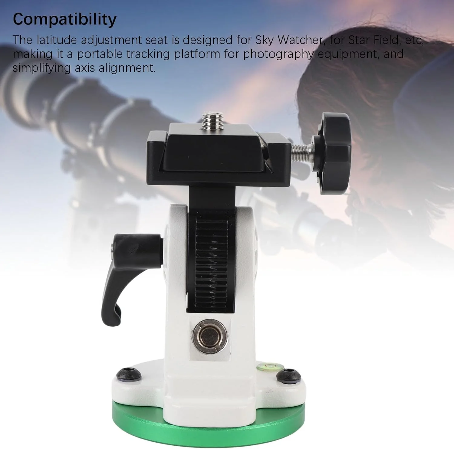 پایه استوایی آلیاژ آلومینیوم با قابلیت تنظیم زاویه برای تلسکوپ های نجومی، تنظیم شیب 90 درجه، پایه سه پایه 3/8 اینچی برای عکاسی خورشیدی