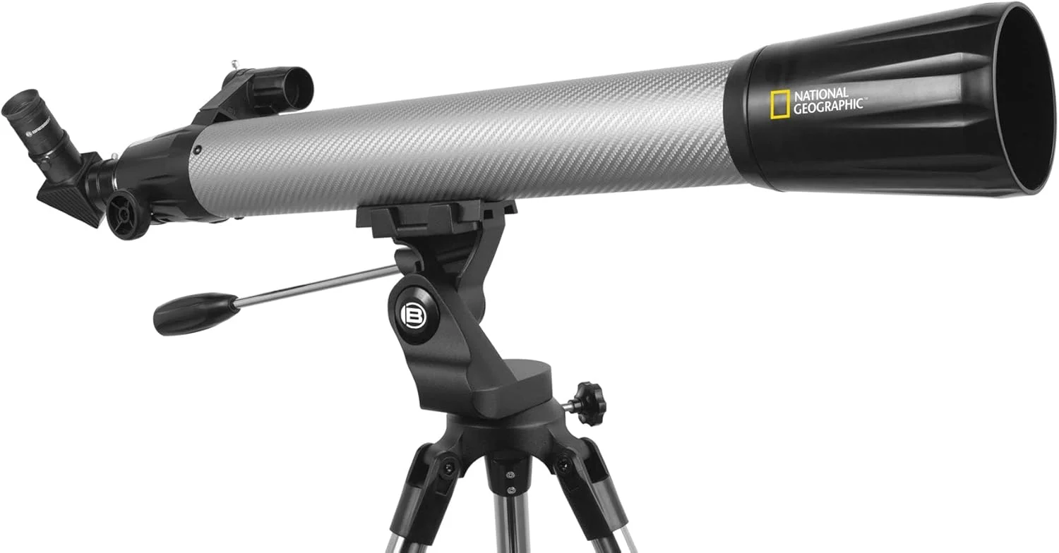 تلسکوپ شکستی ۷۰ میلی‌متری نشنال جئوگرافیک Explore Scientific - سه پایه با ارتفاع قابل تنظیم - نرم افزار نجومی اشانتیون